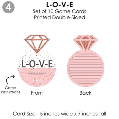 Bride Squad - 4 Rose Gold Bridal Shower or Bachelorette Party Games - 10 Cards Each - Who Knows The Bride Best, Bride or Groom Quiz, What's in Your Purse and Love - Gamerific Bundle