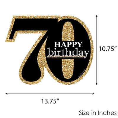Adult 70th Birthday - Gold - Hanging Porch Birthday Party Outdoor Decorations - Front Door Decor - 1 Piece Sign