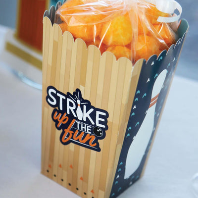 Strike Up the Fun - Bowling - Birthday Party or Baby Shower Favor Popcorn Treat Boxes - Set of 12