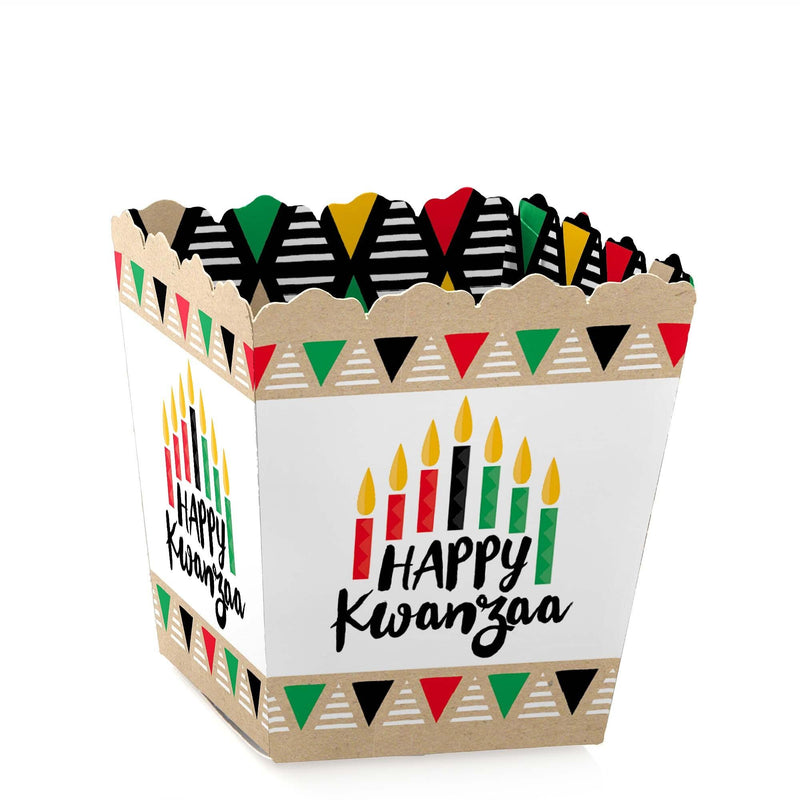 Happy Kwanzaa - Party Mini Favor Boxes - African Heritage Holiday Party Treat Candy Boxes - Set of 12