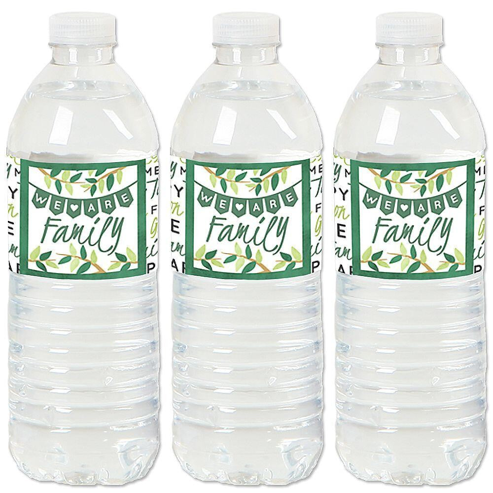 Family Tree Reunion - Family Gathering Party Water Bottle Sticker Labels - Set of 20