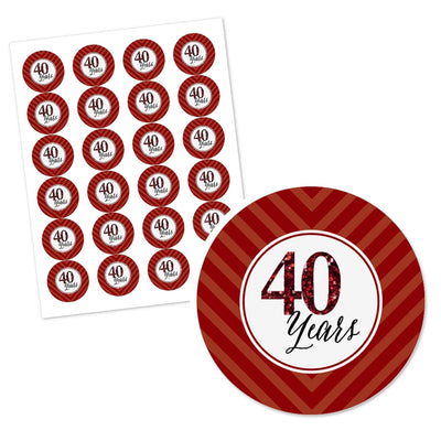 We Still Do - 40th Wedding Anniversary - Personalized Wedding Anniversary Circle Sticker Labels - 24 ct