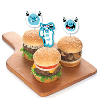Yeti to Party - Dessert Cupcake Toppers - Abominable Snowman Party or Birthday Party Clear Treat Picks - Set of 24