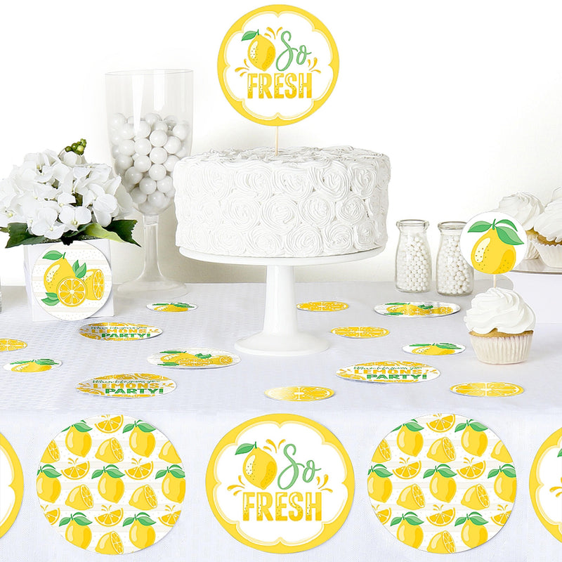 So Fresh - Lemon - Citrus Lemonade Party Giant Circle Confetti - Party Decorations - Large Confetti 27 Count