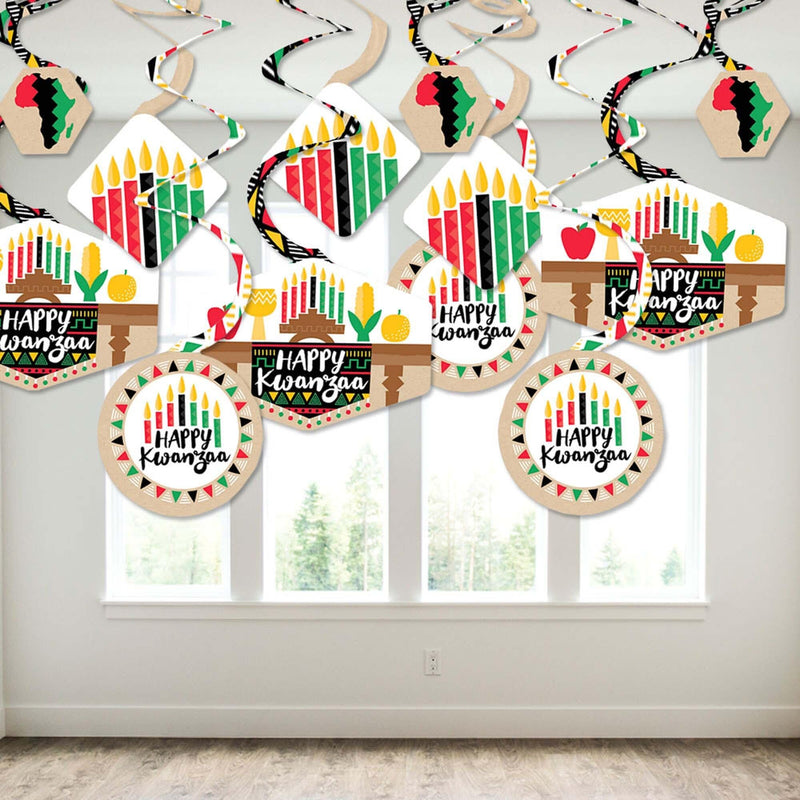 Happy Kwanzaa - African Heritage Holiday Party Decor - Party Decoration Swirls - Set of 40
