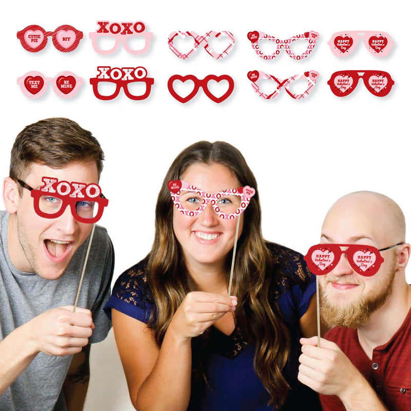 Conversation Hearts Glasses - Paper Card Stock Valentine&