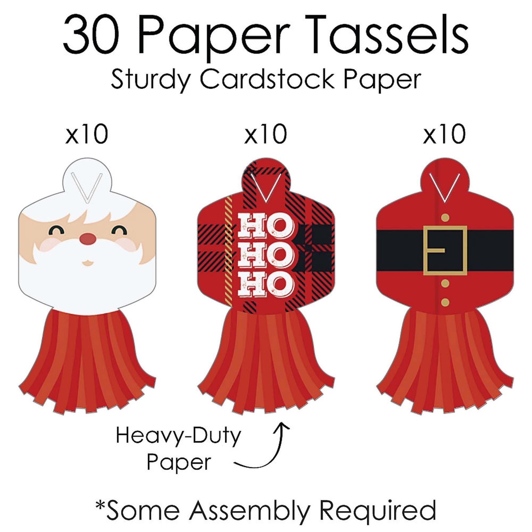 Jolly Santa Claus - 90 Chain Links and 30 Paper Tassels Decoration Kit - Christmas Party Paper Chains Garland - 21 feet | BigDotOfHappiness.com – Big Dot of Happiness LLC jolly-santa-claus-90-chain-links-and-30-paper-tassels-decoration-kit-christmas-party-paper-chains-garland-21-feet-bigdotofhappiness-com-big-dot-of-happiness-llc