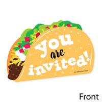 Taco 'Bout Fun - Shaped Fill-In Invitations - Mexican Fiesta Invitation Cards with Envelopes - Set of 12