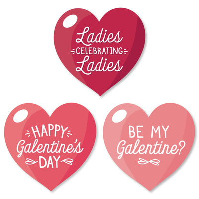 Happy Galentine's Day - DIY Shaped Valentine's Day Party Cut-Outs - 24 Count