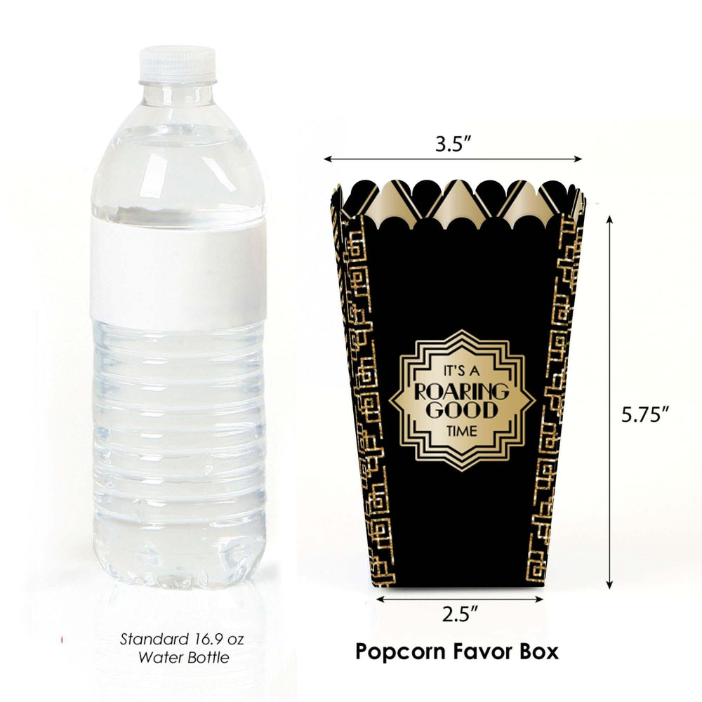 Roaring 20's - 1920s Art Deco Jazz Party Favor Popcorn Treat Boxes - Set of 12