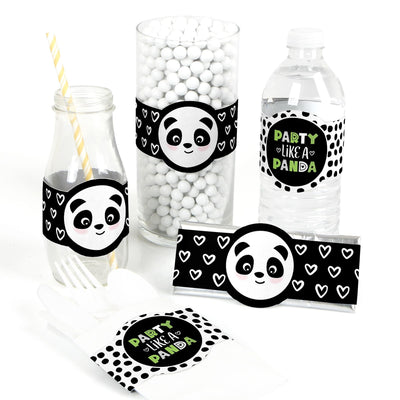 Party Like a Panda Bear - DIY Party Supplies - Baby Shower or Birthday Party DIY Wrapper Favors & Decorations - Set of 15