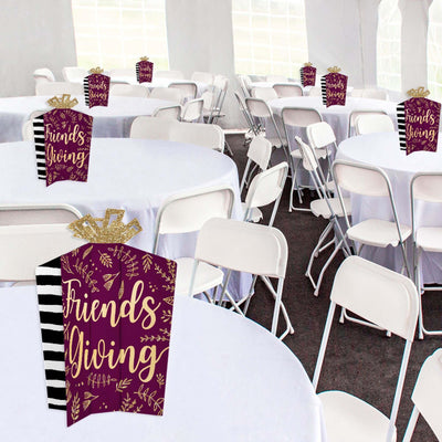 Elegant Thankful for Friends - Table Decorations - Friendsgiving Thanksgiving Party Fold and Flare Centerpieces - 10 Count