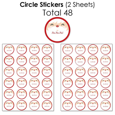 Jolly Santa Claus - Mini Candy Bar Wrappers, Round Candy Stickers and Circle Stickers - Christmas Party Candy Favor Sticker Kit - 304 Pieces