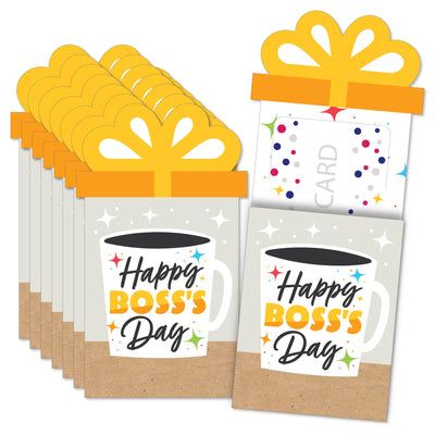Happy Boss's Day - Best Boss Ever Money and Gift Card Sleeves - Nifty Gifty Card Holders - Set of 8