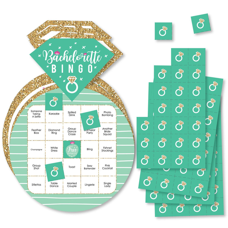 Final Fiesta - Bar Bingo Cards and Markers - Last Fiesta Bachelorette Party Shaped Bingo Game - Set of 18