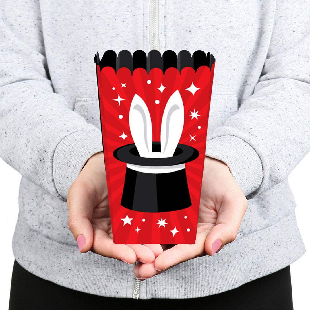 Ta-Da, Magic Show - Magical Birthday Party Favor Popcorn Treat Boxes - Set of 12