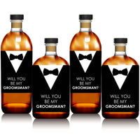 Suit Up - Will You Be My Groomsman? - Gift for Men - Whiskey or Wine Bottle Label Stickers - Set of 4