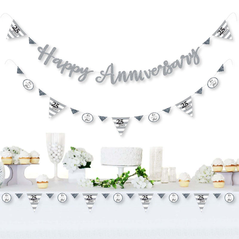 We Still Do - 25th Wedding Anniversary - Anniversary Party Letter Banner Decoration - 36 Banner Cutouts and Happy Anniversary Banner Letters