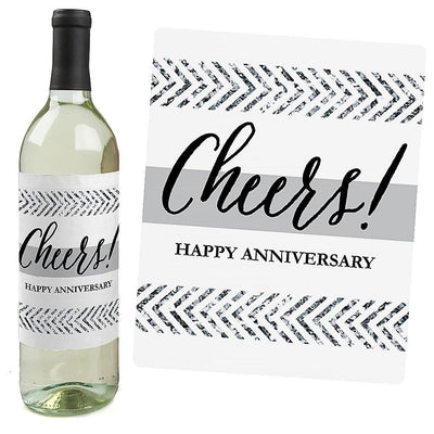 We Still Do - Wedding Anniversary Decorations for Women and Men - Wine Bottle Label Stickers - Set of 4