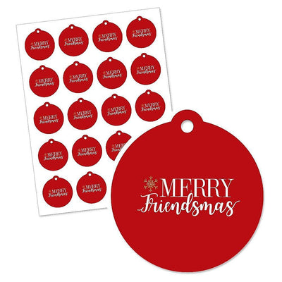 Red and Gold Friendsmas - Friends Christmas Party Favor Gift Tags (Set of 20)