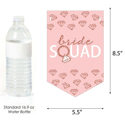 Bride Squad - Rose Gold Bridal Shower or Bachelorette Party Bunting Banner and Decorations