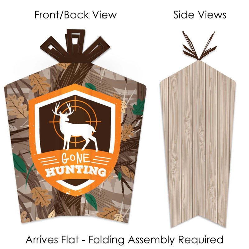 Gone Hunting - Table Decorations - Deer Hunting Camo Baby Shower or Birthday Party Fold and Flare Centerpieces - 10 Count