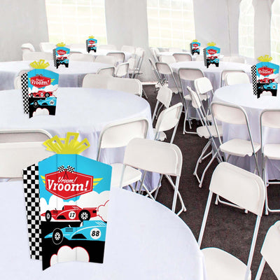 Let's Go Racing - Racecar - Table Decorations - Race Car Birthday Party or Baby Shower Fold and Flare Centerpieces - 10 Count
