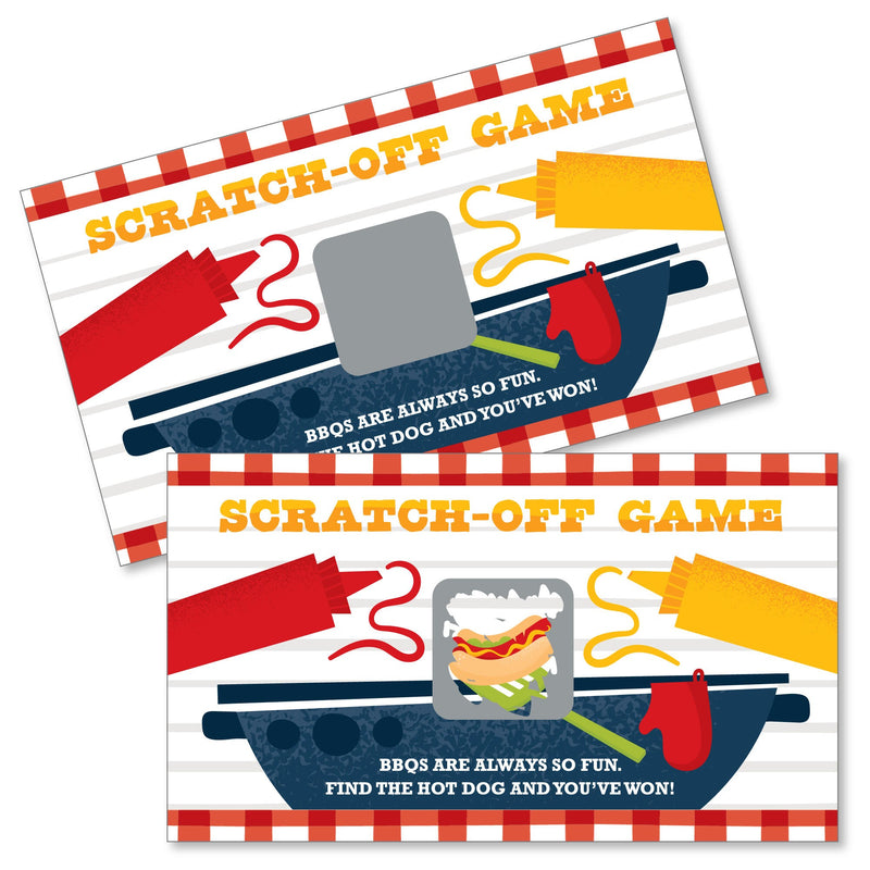 Fire Up the Grill - Summer BBQ Picnic Party Game Scratch Off Cards - 22 Count