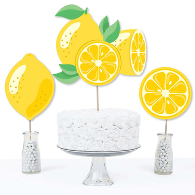 So Fresh - Lemon - Citrus Lemonade Party Centerpiece Sticks - Table Toppers - Set of 15