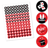 Ta-Da, Magic Show - Magical Birthday Party Round Candy Sticker Favors - Labels Fit Hershey's Kisses (1 sheet of 108)