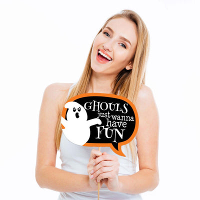 Funny Spooky Ghost - Halloween Party 10 Piece Photo Booth Props Kit