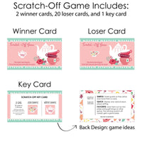 Floral Let's Par-Tea - Garden Tea Party Game Scratch Off Cards - 22 Count