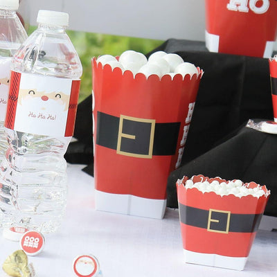 Jolly Santa Claus - Christmas Party Favor Popcorn Treat Boxes - Set of 12
