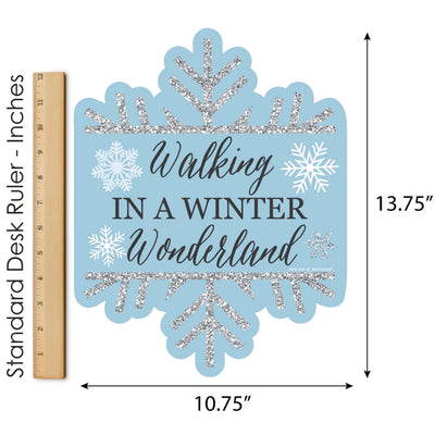 Winter Wonderland - Outdoor Lawn Sign - Snowflake Holiday Birthday Party and Baby Shower Yard Sign - 1 Piece