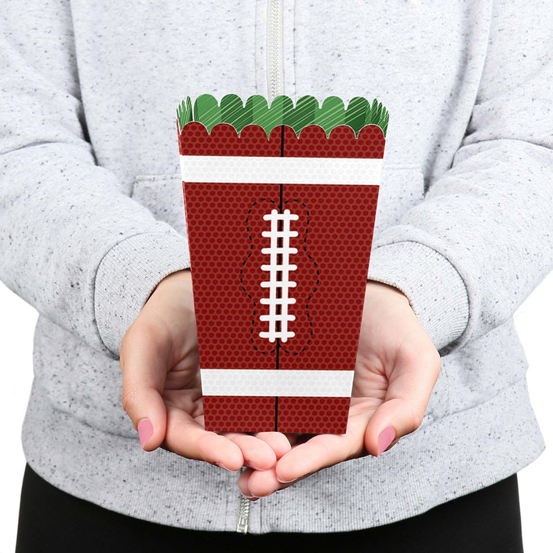 End Zone - Football - Baby Shower or Birthday Party Favor Popcorn Treat Boxes - Set of 12