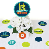 Boy 13th Birthday - Official Teenager Birthday Party Giant Circle Confetti - Party Decorations - Large Confetti 27 Count