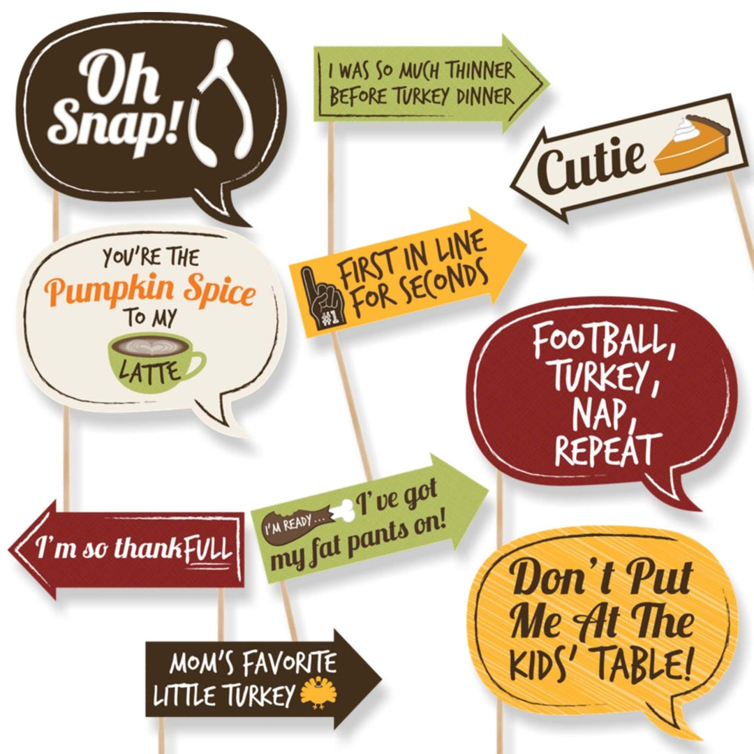 Funny Turkey Day - Thanksgiving 10 Piece Photo Booth Props Kit