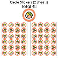 Let's Roll - Sushi - Mini Candy Bar Wrappers, Round Candy Stickers and Circle Stickers - Japanese Party Candy Favor Sticker Kit - 304 Pieces