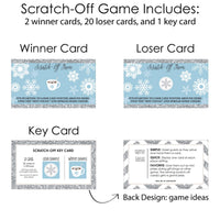 Winter Wonderland - Snowflake Holiday Party and Winter Wedding Game Scratch Off Cards - 22 Count
