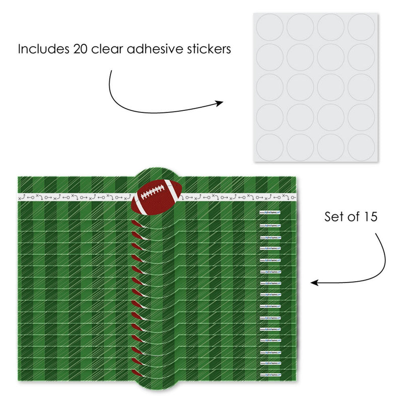 End Zone - Football - DIY Party Wrappers - 15 ct