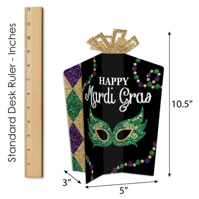 Mardi Gras - Table Decorations - Masquerade Party Fold and Flare Centerpieces - 10 Count