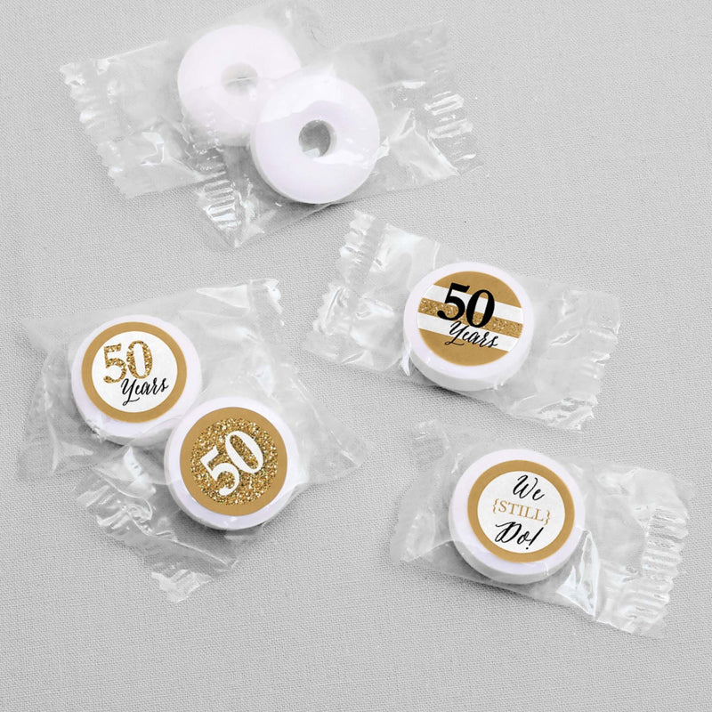 We Still Do - 50th Wedding Anniversary - Round Candy Labels Anniversary Party Favors - Fits Hershey&