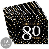Adult 80th Birthday - Gold - Party Table Decorations - Birthday Party Placemats - Set of 16