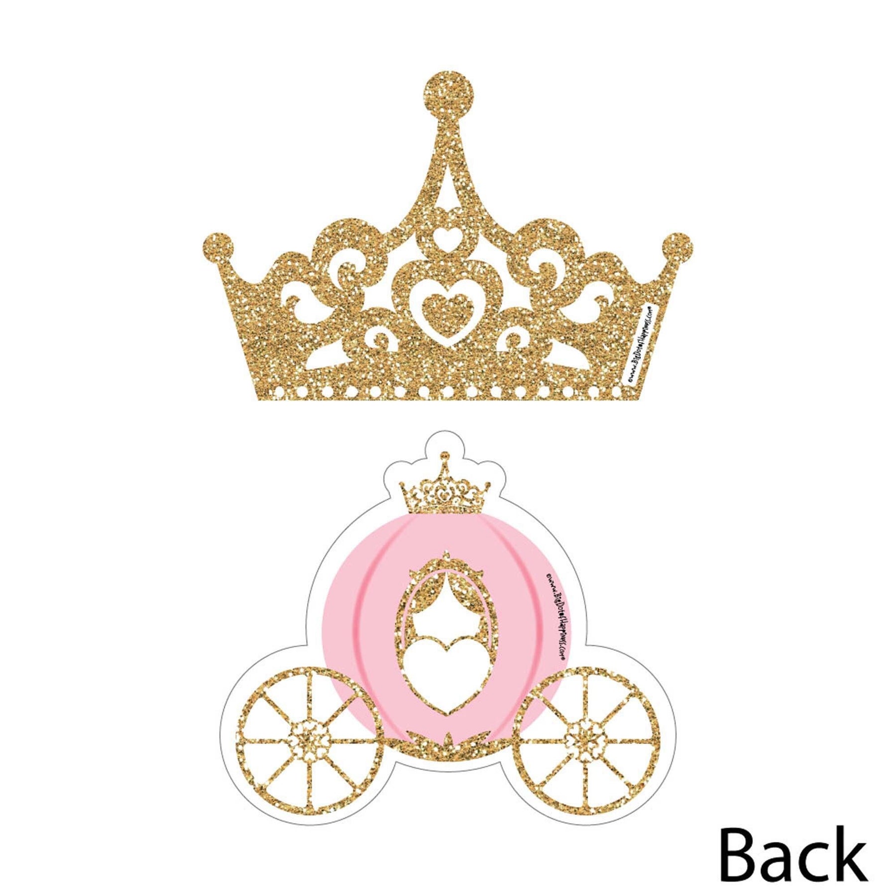 Little Princess Crown - Pink and Gold Princess Baby Shower or Birthday  Party Circle Sticker Labels - 24 Count