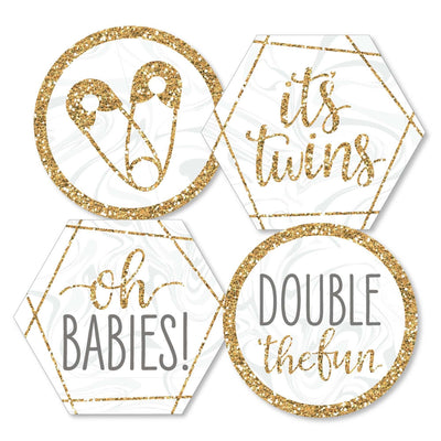 It's Twins - Decorations DIY Gold Twins Baby Shower Essentials - Set of 20