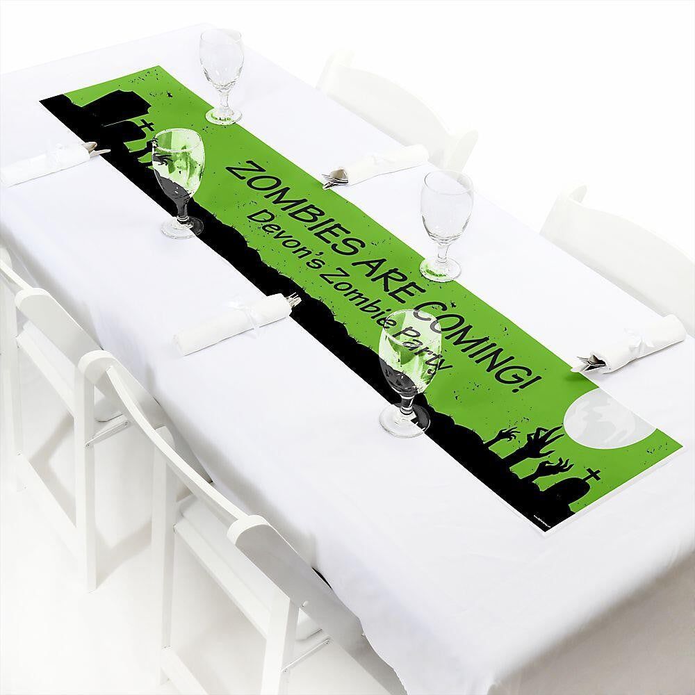 Zombie Zone - Personalized Halloween or Birthday Zombie Crawl Party Banner