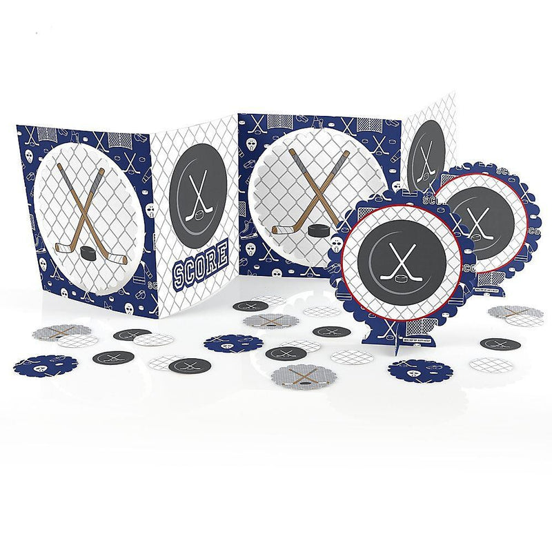 Shoots & Scores! - Hockey - Baby Shower or Birthday Party Centerpiece and Table Decoration Kit