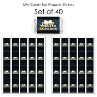 Cheers and Beers to 30 Years - Mini Candy Bar Wrapper Stickers - 30th Birthday Party Small Favors - 40 Count