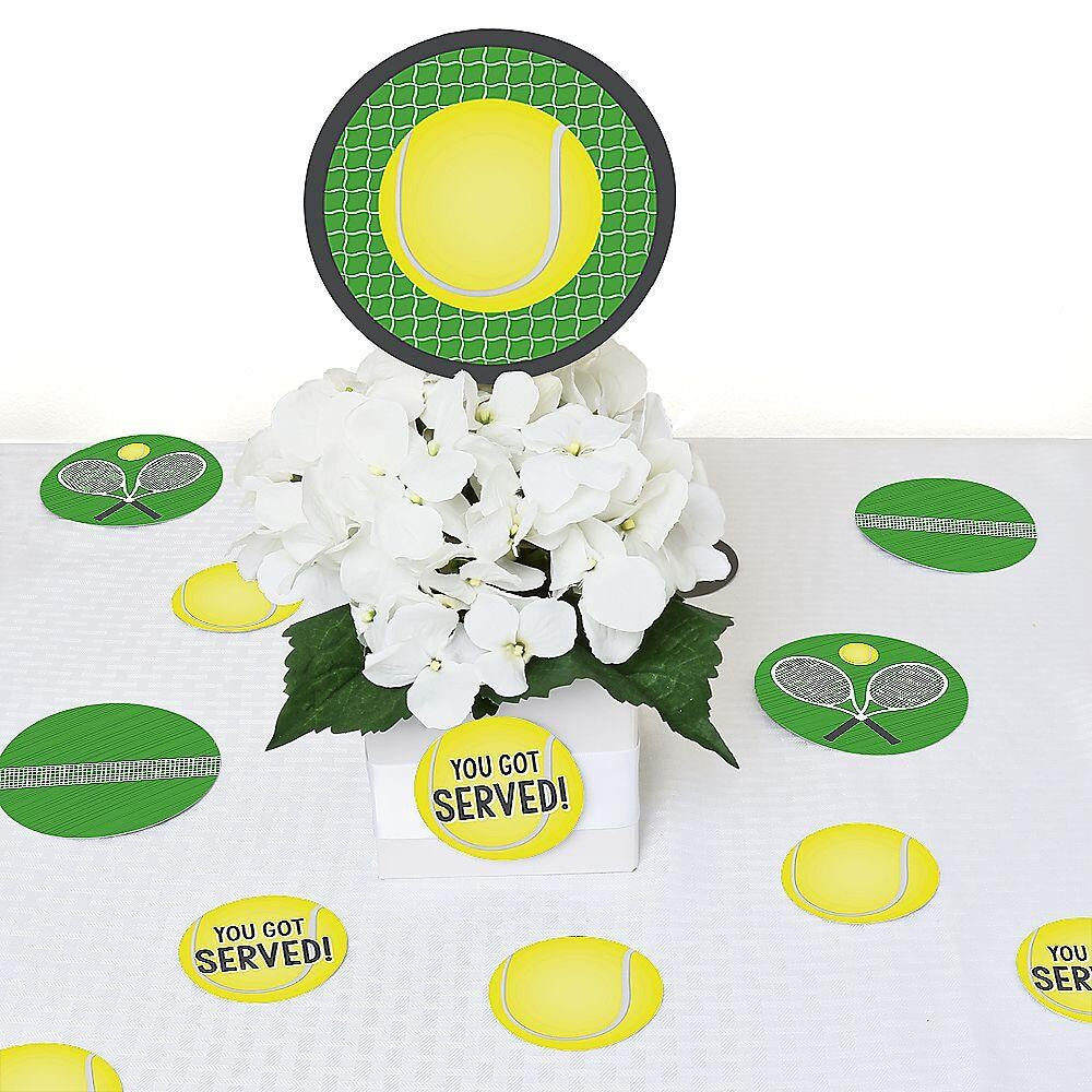 You Got Served - Tennis - Baby Shower or Birthday Party Giant Circle Confetti - Party Decorations - Large Confetti 27 Count