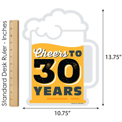 Cheers and Beers to 30 Years - Outdoor Lawn Sign - 30th Birthday Party Yard Sign - 1 Piece
